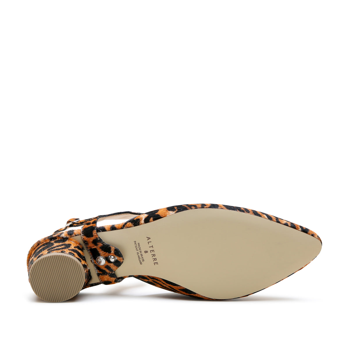 Jaguar V Slide + Elsie Strap crafted with bunions-friendly pattern cut, interchangeable mix-and-match design, and jaguar-print calf hair upper.