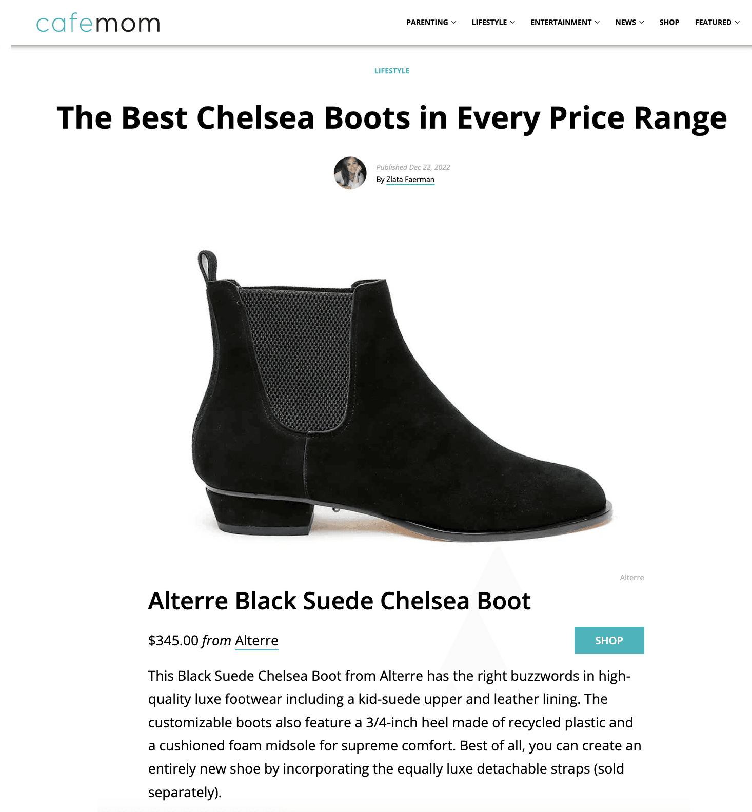Alterre Customizable Black Suede Chelsea Boot Black 7