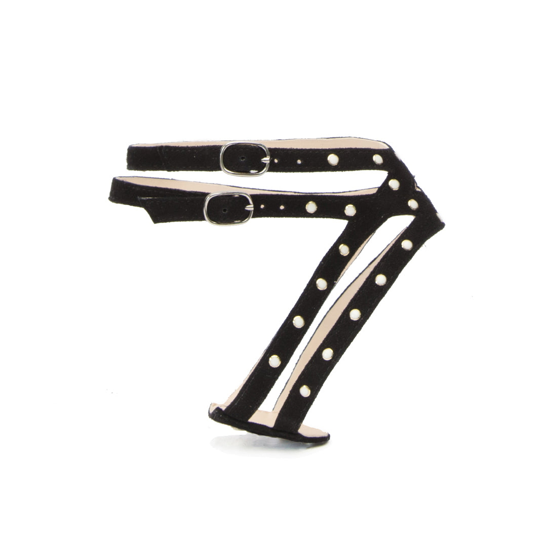 Lozen in Studded Black Suede Customized Shoe Straps | Alterre Interchangeable Shoes - Sustainable Footwear & Ethical Shoes