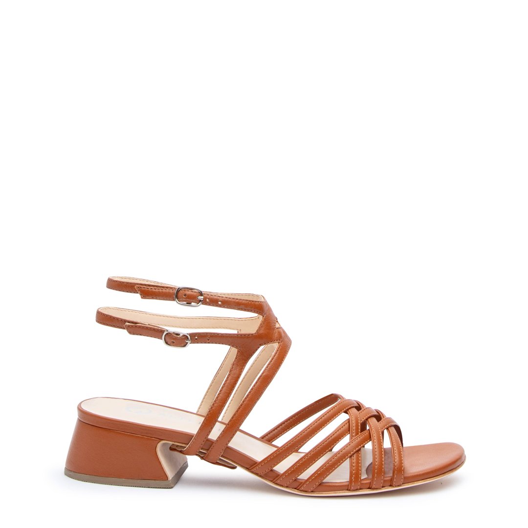 Cognac Bell Sandal + Lozen Customized Sandals | Alterre Interchangeable Sandals - Sustainable Footwear & Ethical Shoes