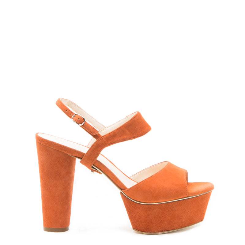Elsie in Orange Suede Custom Shoe Straps | Alterre Make A Shoe - Sustainable Shoes & Ethical Footwear