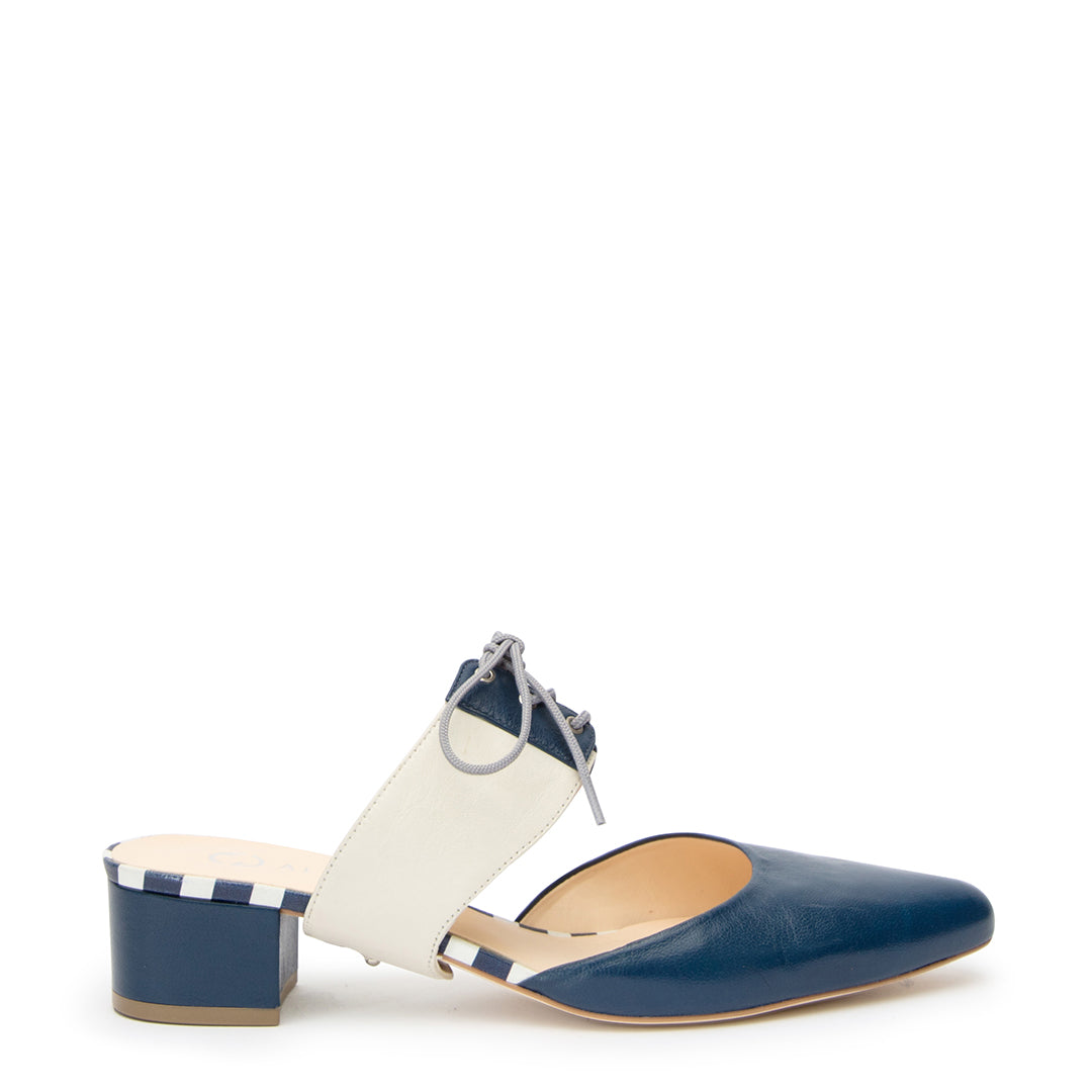 Tilda in Cream/Evening Sky Custom Shoe Straps | Alterre Make A Shoe - Sustainable Shoes & Ethical Footwear