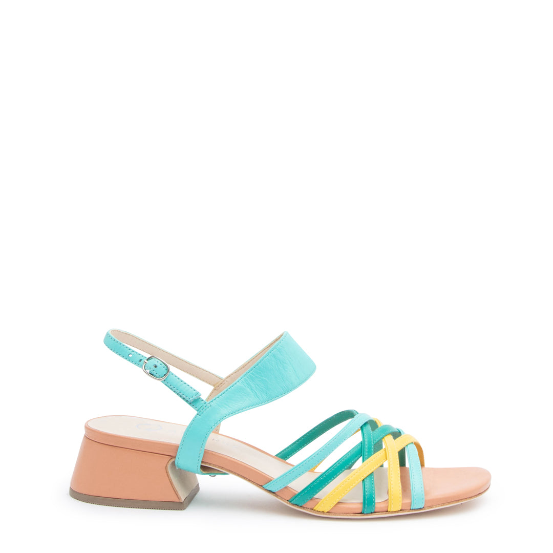 Blush Multi Bell Sandal + Caribbean Blue Elsie