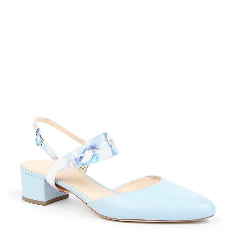 Customizable Agate Blue Slide + Marble Elsie Strap | Alterre Make A Shoe - Sustainable Shoes & Ethical Footwear
