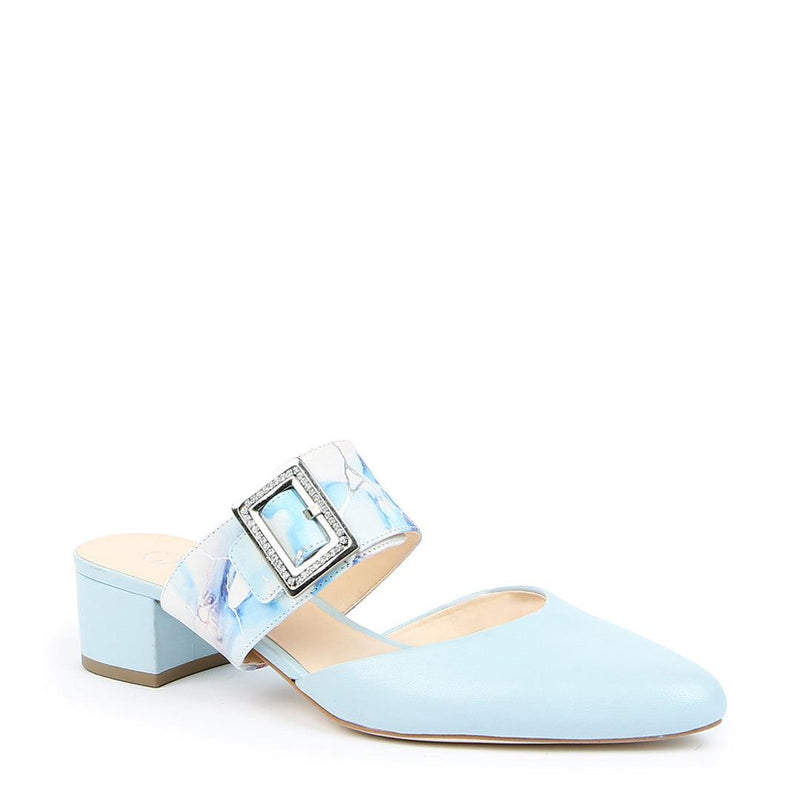 Customizable Agate Blue Slide + Marble Grace Strap | Alterre Make A Shoe - Sustainable Shoes & Ethical Footwear
