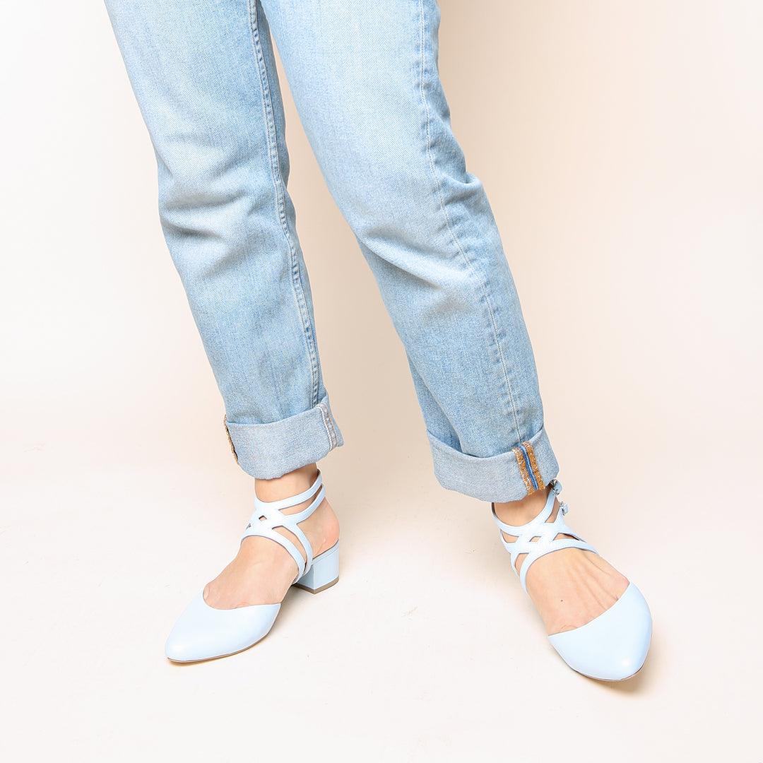 Agate Blue Slide + Agate Blue Lozen Personalized Slide Sandals | Alterre Create Your Own Shoe - Sustainable Shoe Brand & Ethical Footwear Company