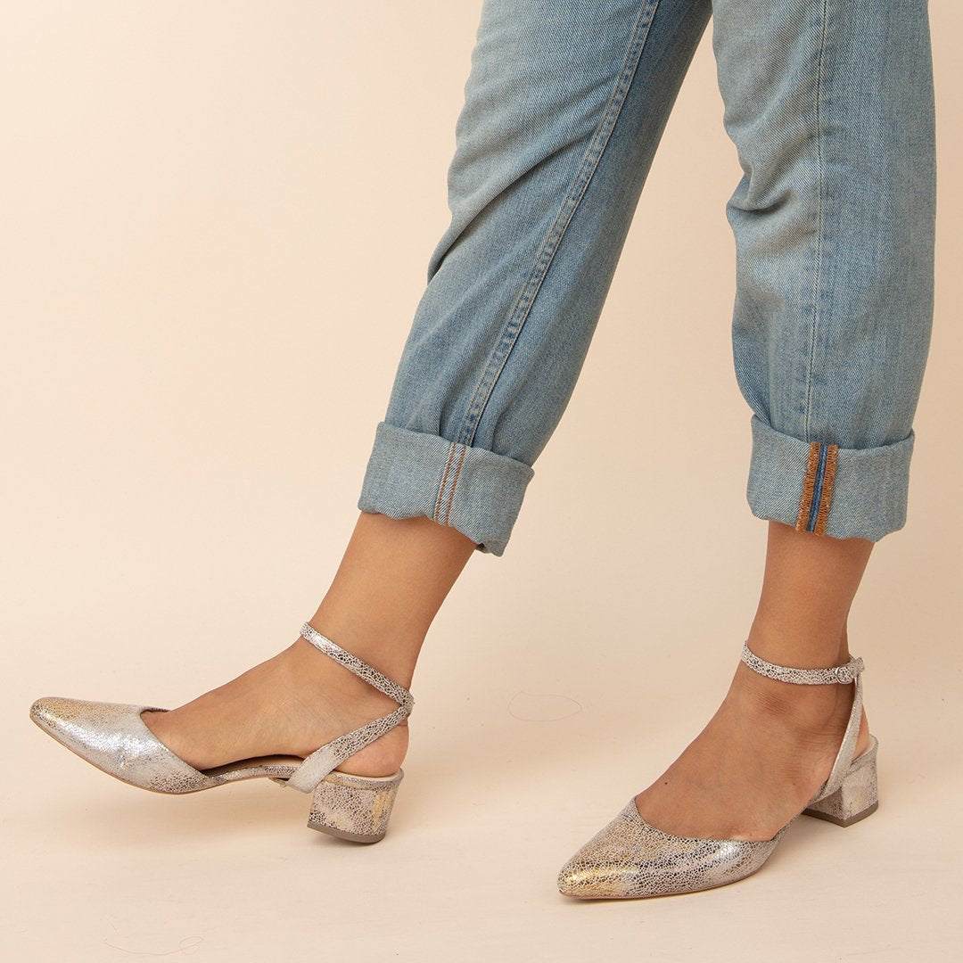 Marilyn in Broken Mirror Personalized Womens Shoe Straps | Alterre Create Your Own Shoe - Sustainable Shoe Brand & Ethical Footwear Company