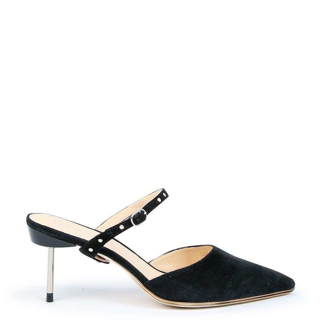 Suede Stiletto + Studded Twiggy Strap