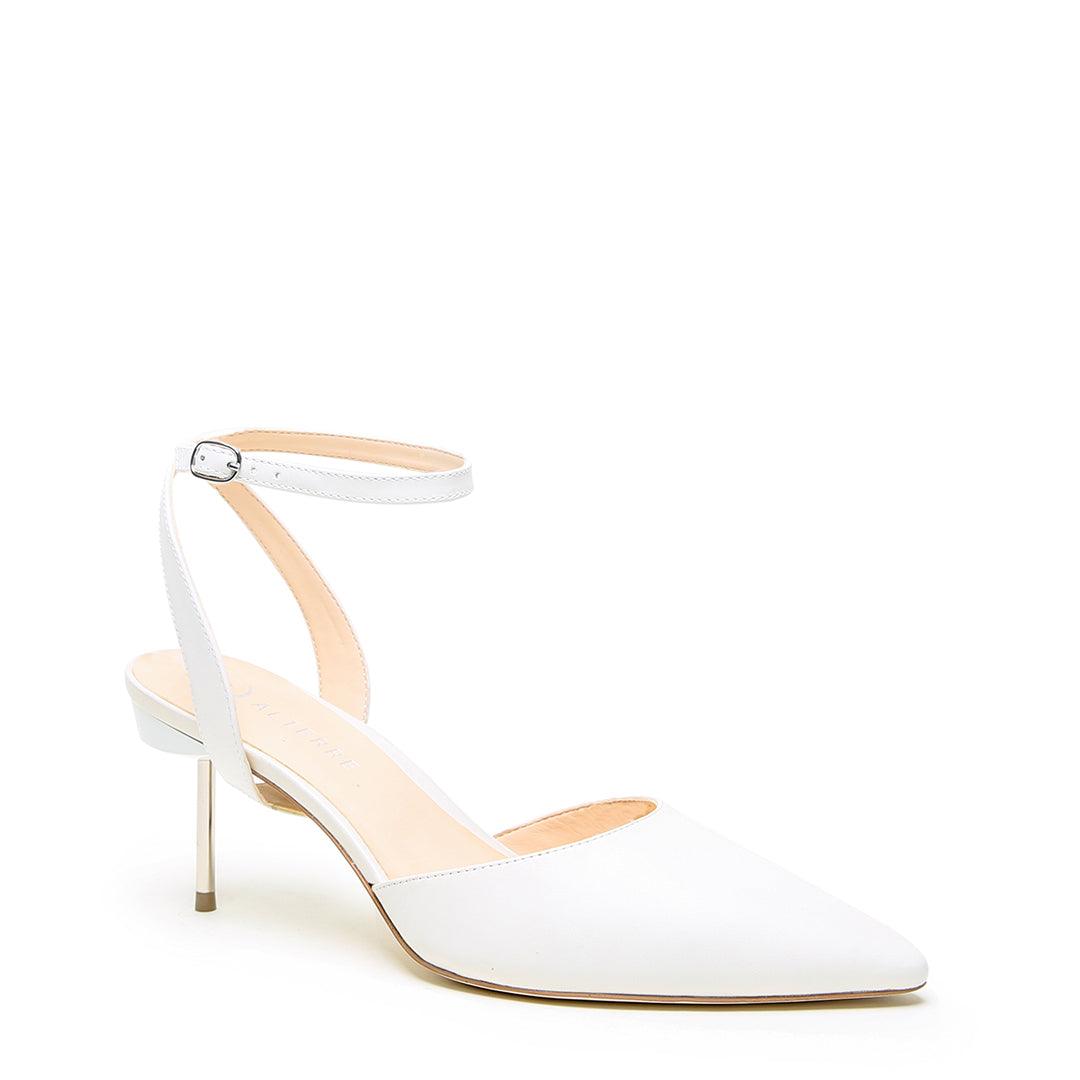 Alterre Customizable White V Mule + Marilyn Strap - White - 7