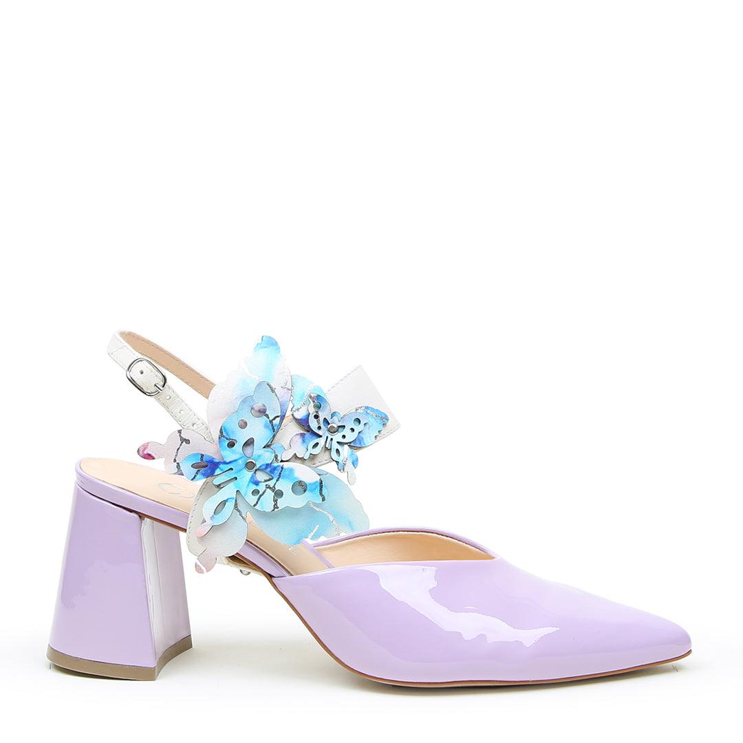 Lilac V Mule + Butterfly Elsie | Alterre Make A Shoe - Sustainable Shoes & Ethical Footwear