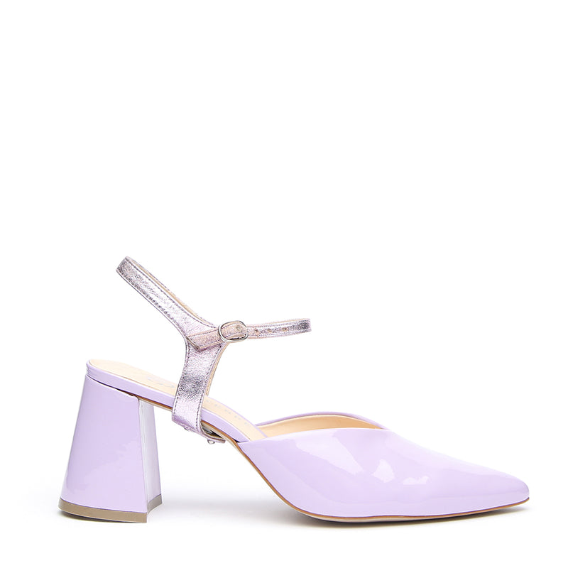 Jackie in Metallic Lilac Custom Shoe Straps | Alterre Make A Shoe - Sustainable Shoes & Ethical Footwear